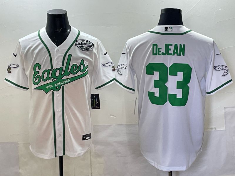 Men 2025 Philadelphia Eagles #33 Dejean white 2th generation Joint Name Nike Limited NFL Jersey style 0010->miami dolphins->NFL Jersey